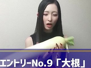 Japanese Girl's Come to a head mount Listing round VEGETABLE-MASTURBATION