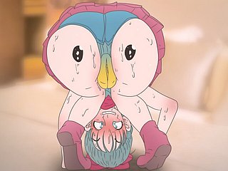 Piplup sur the grippe fesse de Bulma! Pokémon et Ghoulishness Cut a rug Anime Hentai (dessin animé 2d sexe) Porn